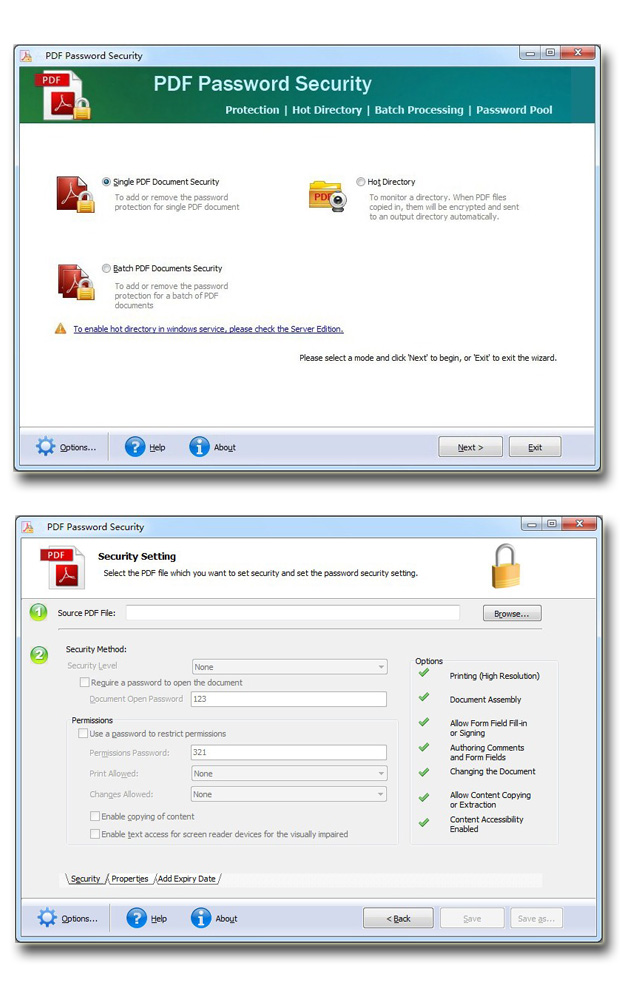 Windows 7 Wise PDF Password Security 1.5 full