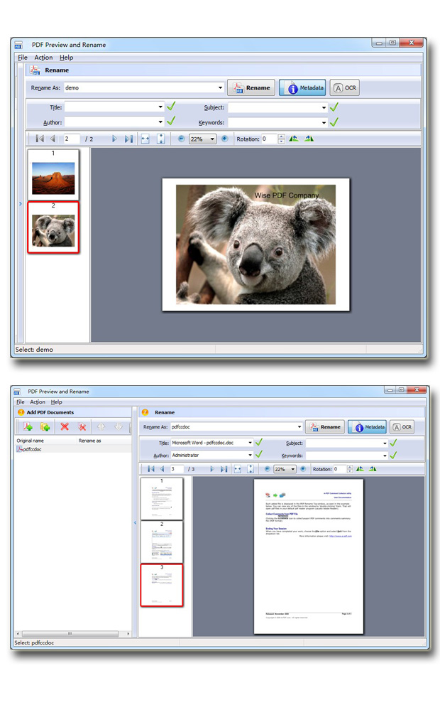 Wise PDF Preview and Rename screenshot