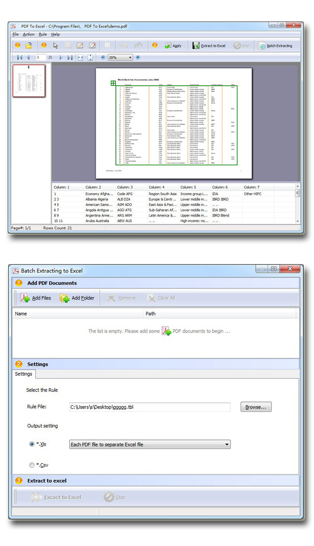 Wise PDF to Excel screenshot